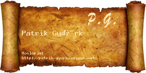 Patrik Györk névjegykártya